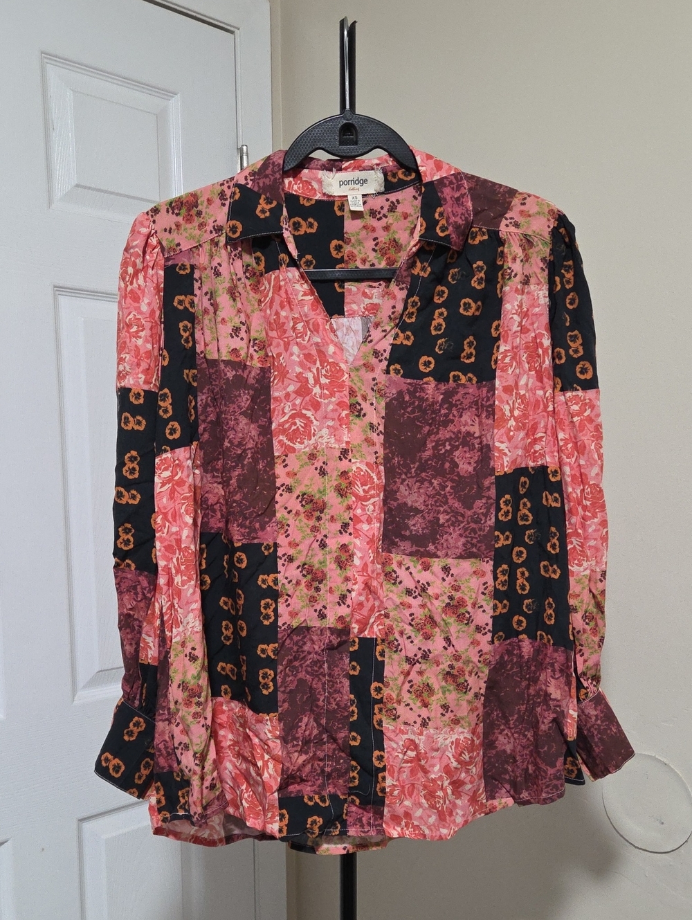 Anthropologie Porridge Floral Patchwork Oversized Blouse Shirt